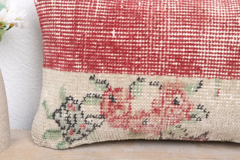 Nomadic Cushion Case, Pillow Cover, Vintage Kilim Pillow, Pillow for Couch, Turkish Kilim Pillow, 8x16 Beige Pillow, Authentic Pillow Case - 3