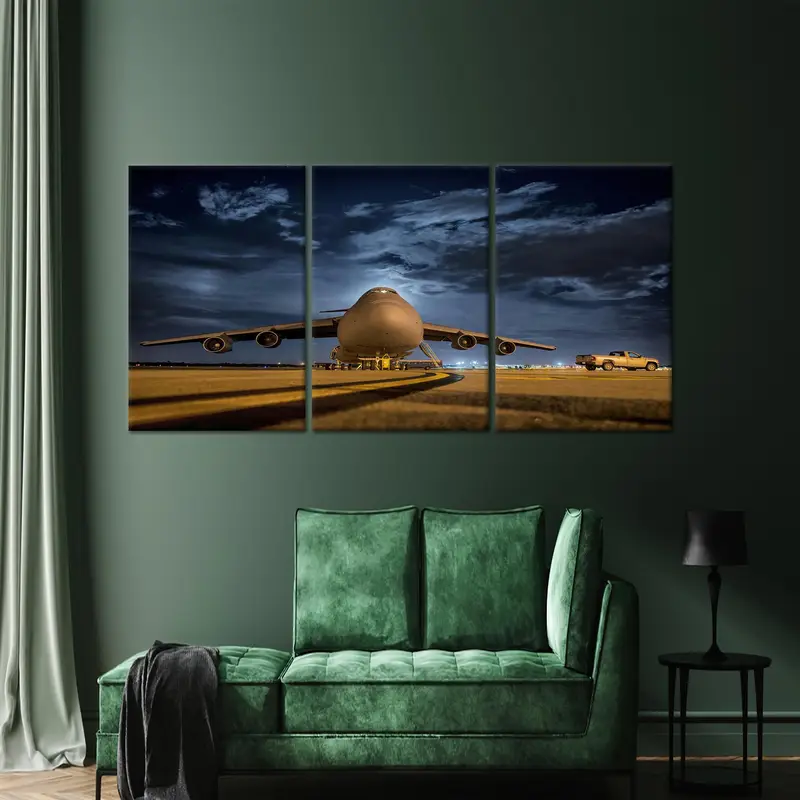 Flugzeugleinwand Kunst, Flugzeugliebhaber Geschenk, Büro -Leinwanddekor, Schlafzimmer, Kunstzimmerkunstdekoration, Wandhängekunst, Flugzeugkunstdekor, moderne Leinwandkunst - 3