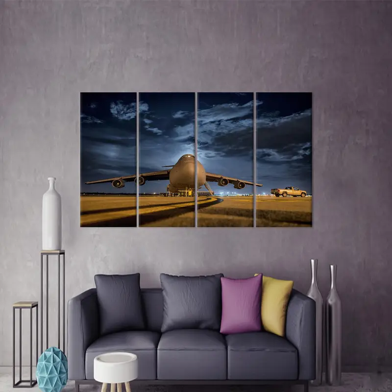 Flugzeugleinwand Kunst, Flugzeugliebhaber Geschenk, Büro -Leinwanddekor, Schlafzimmer, Kunstzimmerkunstdekoration, Wandhängekunst, Flugzeugkunstdekor, moderne Leinwandkunst - 5