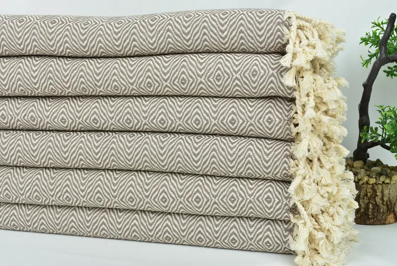70x40 Cotton Zigzag Diamond Towel, Bachelorette Party Favors, Oversized Beach Towel, Valentines Day Gift, Bridesmaid Gift Towel, Travel towel - 3