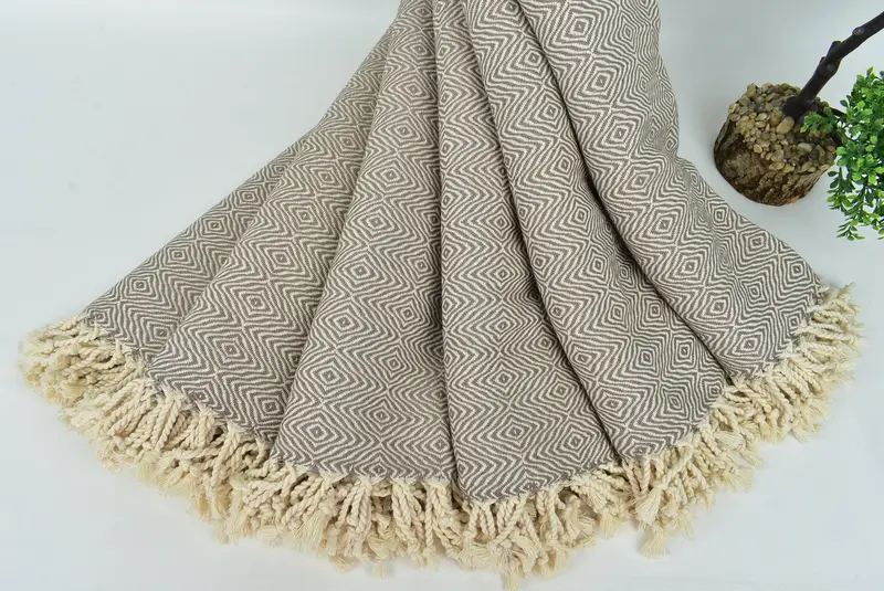 70x40 Cotton Zigzag Diamond Towel, Bachelorette Party Favors, Oversized Beach Towel, Valentines Day Gift, Bridesmaid Gift Towel, Travel towel - 4