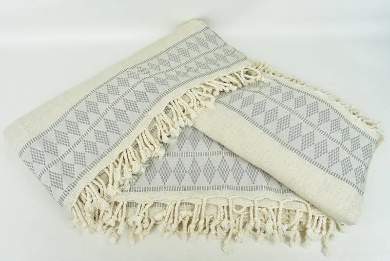 Bridal Shower Favors, Throw Blanket, Thanksgiving Tablecloth, 100x88 Linen Kilim Design Towel, Decorative Blanket, Housewarming Gift, Shower Curtain - 6