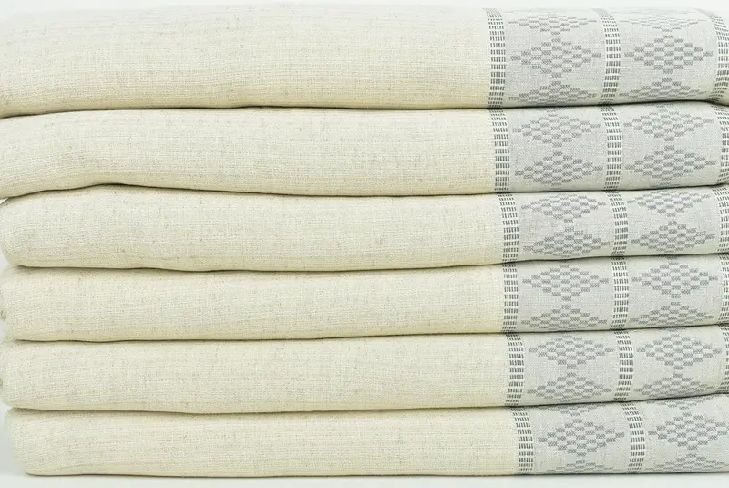 Bridal Shower Favors, Throw Blanket, Thanksgiving Tablecloth, 100x88 Linen Kilim Design Towel, Decorative Blanket, Housewarming Gift, Shower Curtain - 2