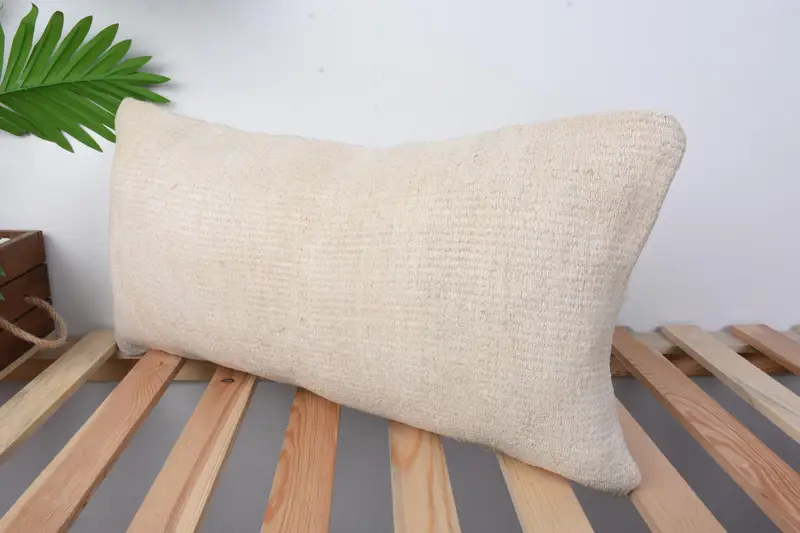 Accent Pillow Cover, Boho Pillow, Turkish Pillow, Vintage Pillow, Outdoor Pillow, 12x24 Beige Cushion Cover, Nomadic Cushion Case, Pillow Case - 4