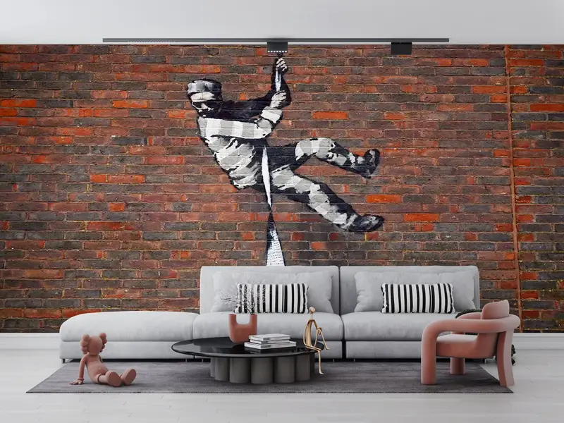 Bansky Reading Prison、Modern Wall Paper、Banky Mural、Paper Wall Art、Street Wall Print、Bright Wall Paper、Banksy Street Wall Print、 - 4