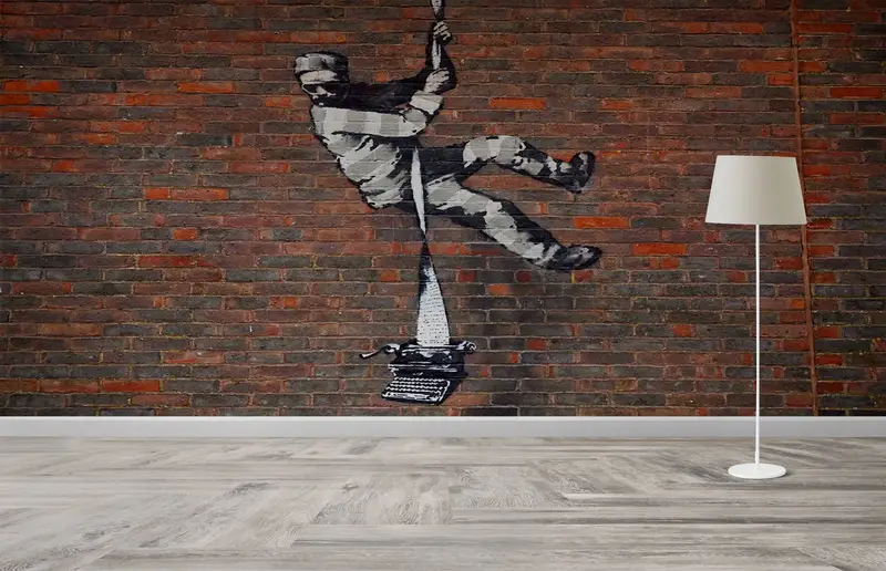 Bansky Reading Prison、Modern Wall Paper、Banky Mural、Paper Wall Art、Street Wall Print、Bright Wall Paper、Banksy Street Wall Print、 - 10