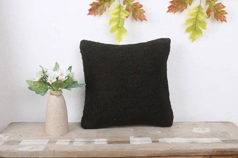 Throw Kilim Pillow, Ethnical Kilim Rug Pillow, Indoor Cushion, Couch Cushion Case, Pillow, Vintage Kilim Throw Pillow, 12x12 Brown Pillow - 2