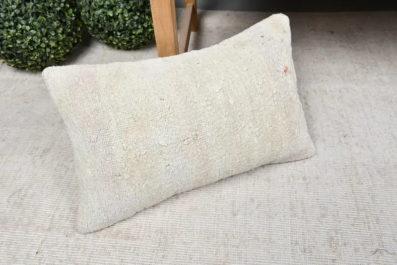 Vintage Kilim Pillow, Boho Pillow, Pillow, Vintage Pillow, Patio Pillow Cover, 12x20 White Pillow Sham, Southwestern Cushion Cover - 7