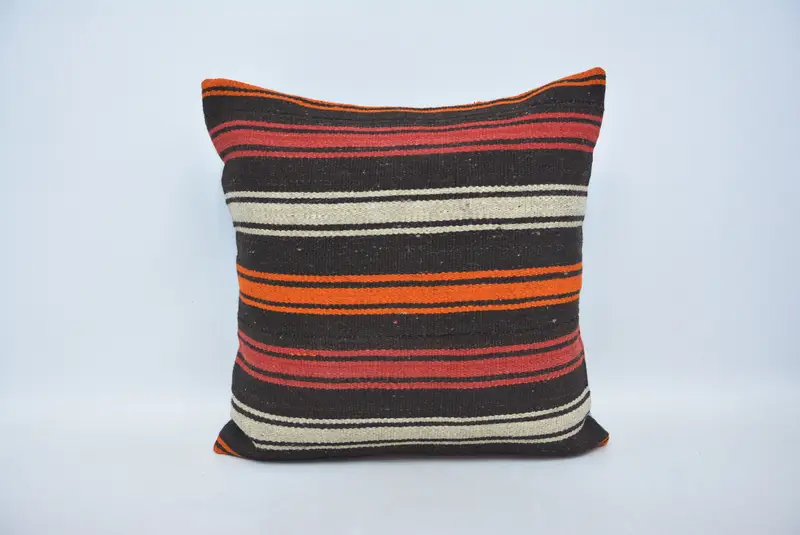 Interior Designer Pillow, 22x22 Brown Cushion Case, Cushion Cover, Garden Pillow Case, Kilim Pillow Cover, Boho Pillow Sham Cover - 1