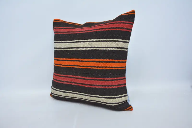 Interior Designer Pillow, 22x22 Brown Cushion Case, Cushion Cover, Garden Pillow Case, Kilim Pillow Cover, Boho Pillow Sham Cover - 4