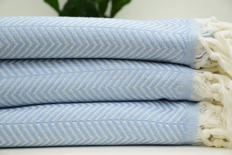 Decorative Blanket, Christmas Tablecloth, Cotton Bedspread, Wedding Hand Made Gift, 92x76 Cotton Chevron Towel, Bachelorette Gifts, Monogram Blanket - 2