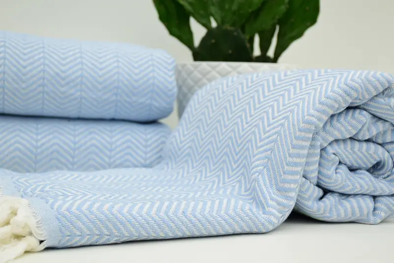 Decorative Blanket, Christmas Tablecloth, Cotton Bedspread, Wedding Hand Made Gift, 92x76 Cotton Chevron Towel, Bachelorette Gifts, Monogram Blanket - 5