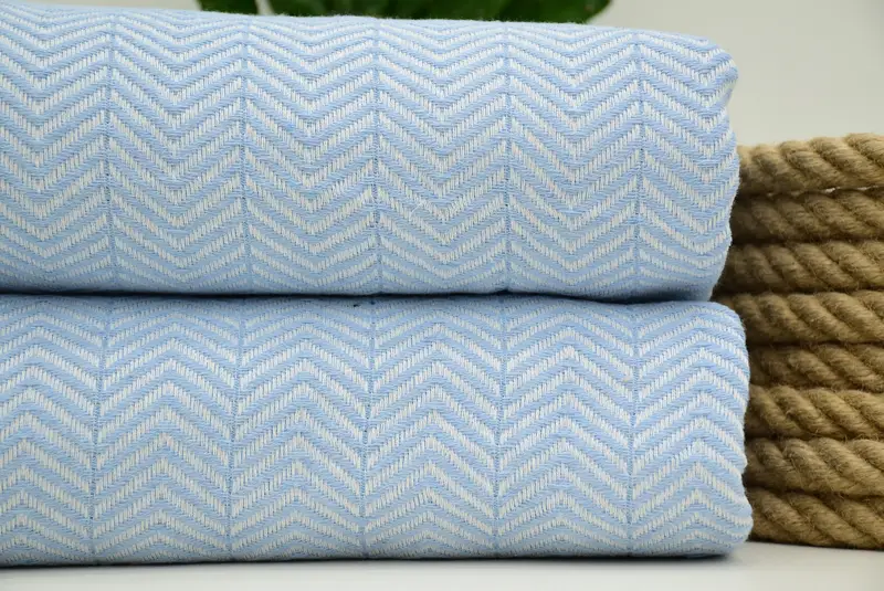 Decorative Blanket, Christmas Tablecloth, Cotton Bedspread, Wedding Hand Made Gift, 92x76 Cotton Chevron Towel, Bachelorette Gifts, Monogram Blanket - 3