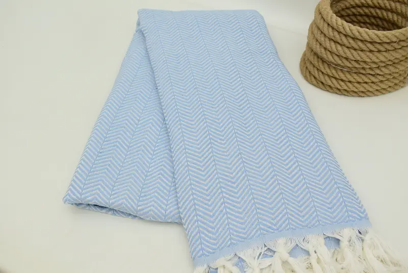 Decorative Blanket, Christmas Tablecloth, Cotton Bedspread, Wedding Hand Made Gift, 92x76 Cotton Chevron Towel, Bachelorette Gifts, Monogram Blanket - 6