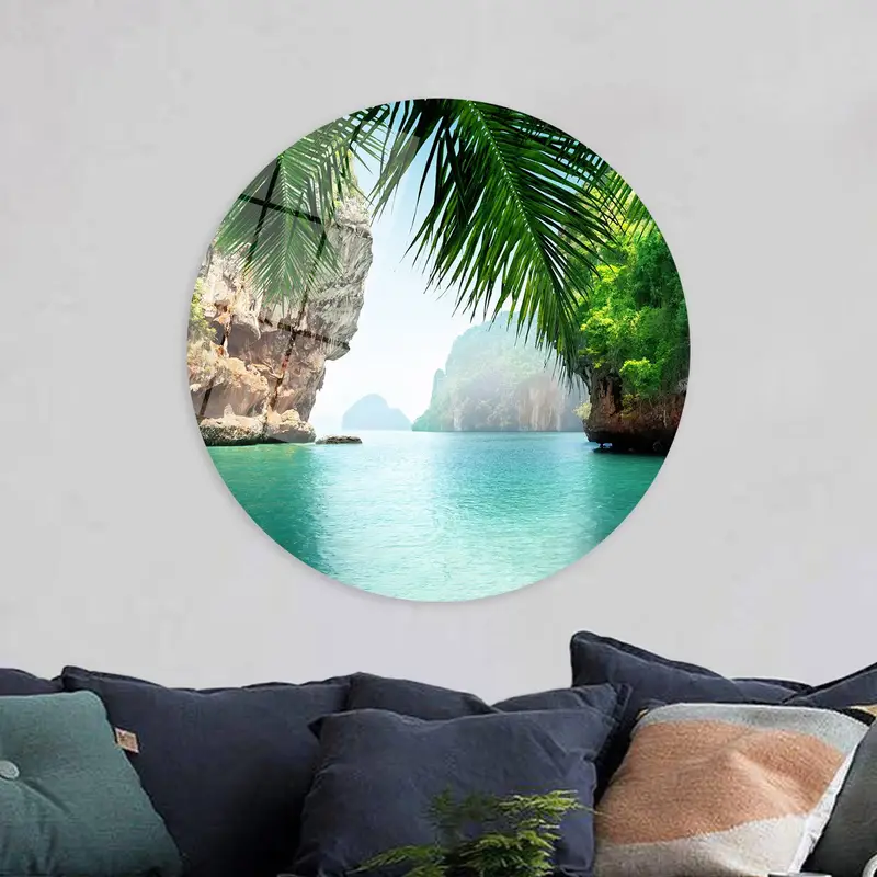 エレガントなトロピカルな海の風景プリントキャンバス、室内装飾用