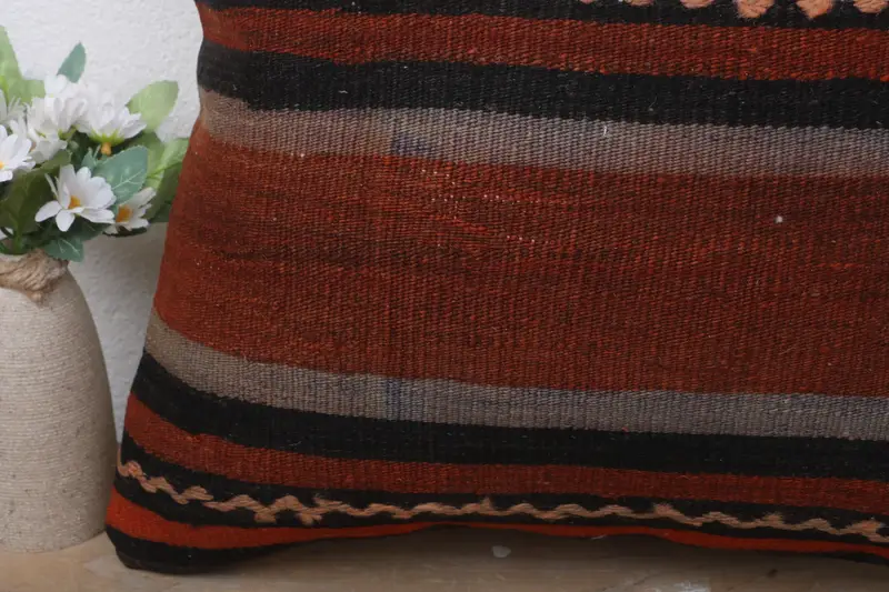 Pillow for Sofa, Handwoven Pillow Cover Cushion, Turkish Pillow, Pillow Cover, 18x18 Red Pillow Case, Hippie Throw Cushion, Gift Pillow - 3