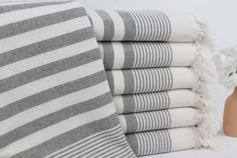 Turkish Towel USA, Personalized Beach Towel, Bachelorette Towel, 68x40 Cotton Striped Terry Towel, Bridal Shower Favors, Customized Towels - 1