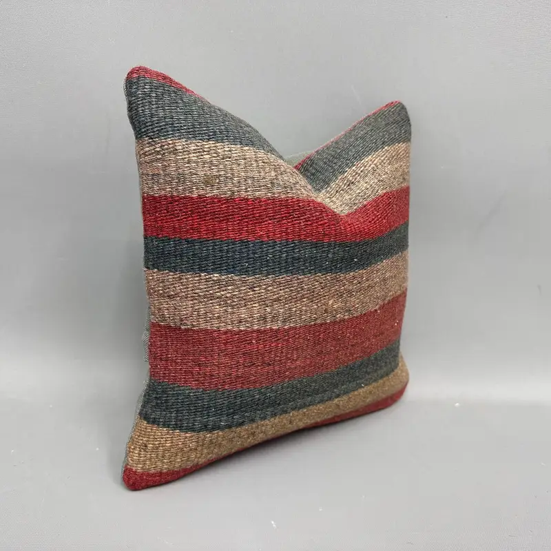 12x12 Red Cushion Cover, Cushion, Pillow for Sofa, Throw Kilim Pillow, Boho Chic Cushion Case, Chair Cushion Case, Turkish Pillow - 2