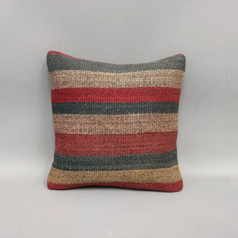 12x12 Red Cushion Cover, Cushion, Pillow for Sofa, Throw Kilim Pillow, Boho Chic Cushion Case, Chair Cushion Case, Turkish Pillow - 4