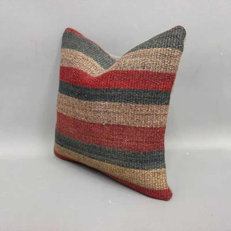 12x12 Red Cushion Cover, Cushion, Pillow for Sofa, Throw Kilim Pillow, Boho Chic Cushion Case, Chair Cushion Case, Turkish Pillow - 3
