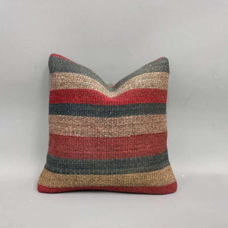 12x12 Red Cushion Cover, Cushion, Pillow for Sofa, Throw Kilim Pillow, Boho Chic Cushion Case, Chair Cushion Case, Turkish Pillow - 1