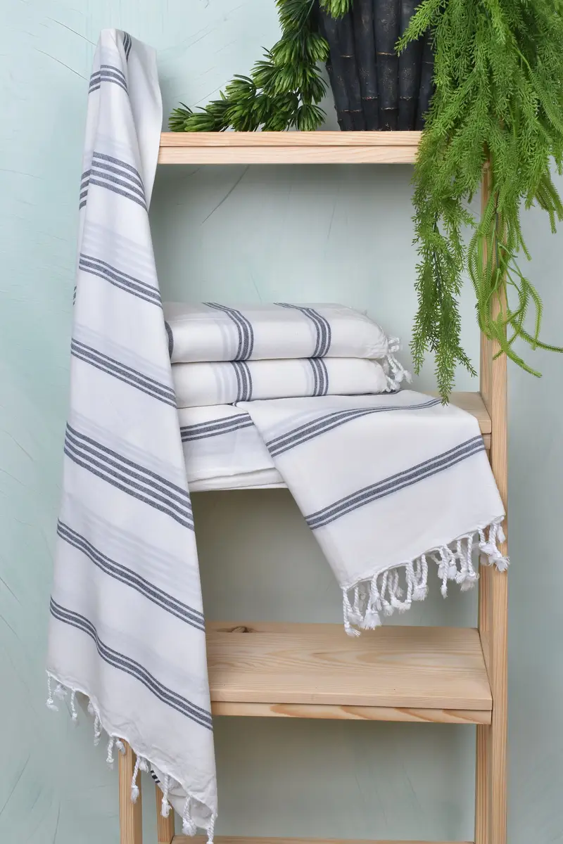 Embroidery Towel, Sand-free towel, Engagement Gift, Spa Gift Towel, Monogram Beach Towel, 70x40 Cotton Striped Towel, Personalized Wedding Gift - 6