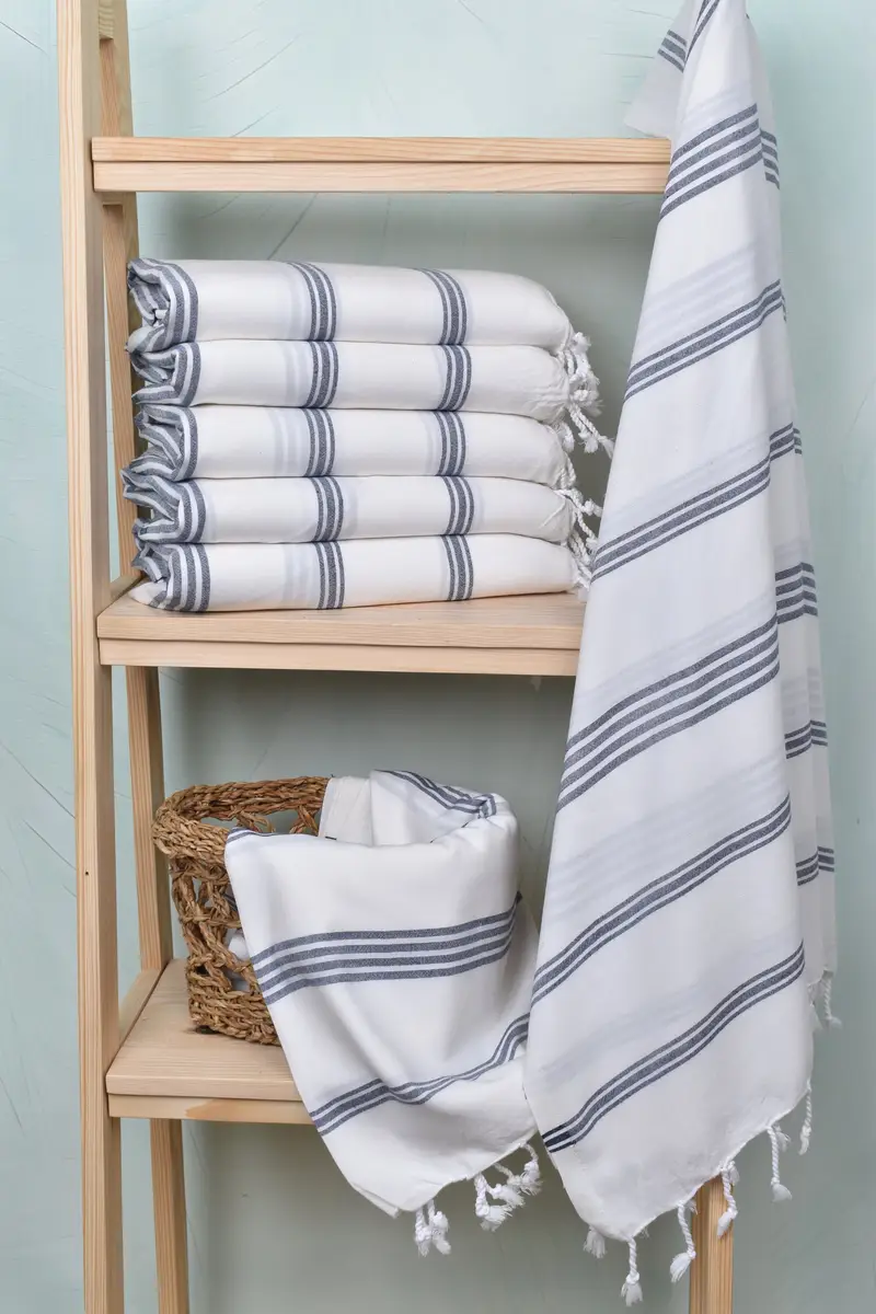 Embroidery Towel, Sand-free towel, Engagement Gift, Spa Gift Towel, Monogram Beach Towel, 70x40 Cotton Striped Towel, Personalized Wedding Gift - 3