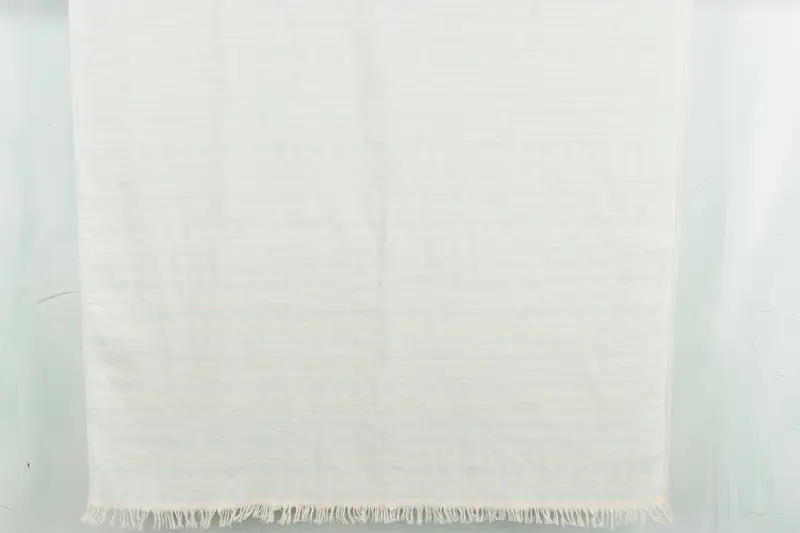 Kilim Design Beach Towel Ice Blue Organic Cotton/Linen, 40x71 Inches