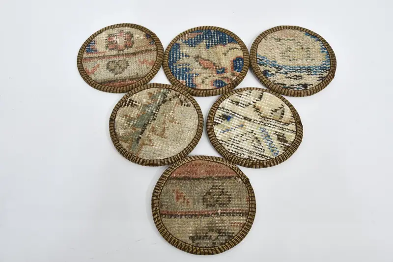 Bohem Bej ve Bronz Yuvarlak Bardak Altlığı, Şık Bohem Bardak Altlığı