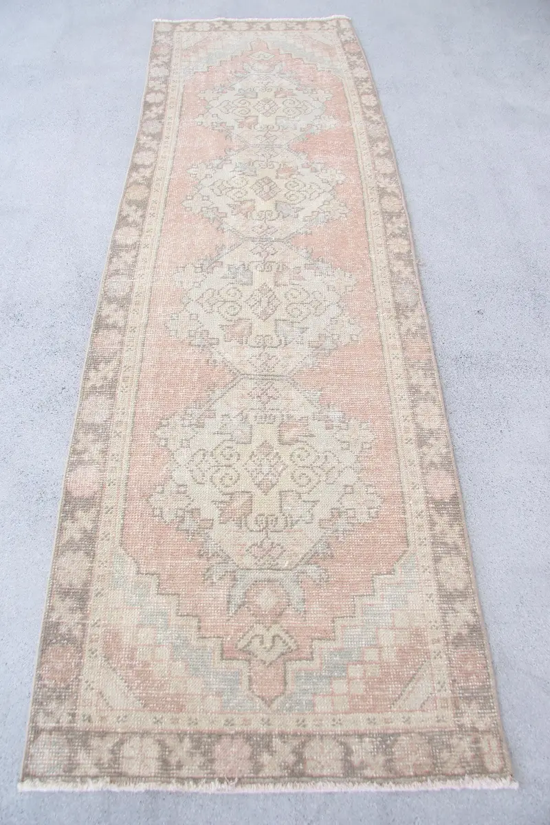 Elegant Beige Ombré Rug, 2,9x9,2 ft Bronze Accent