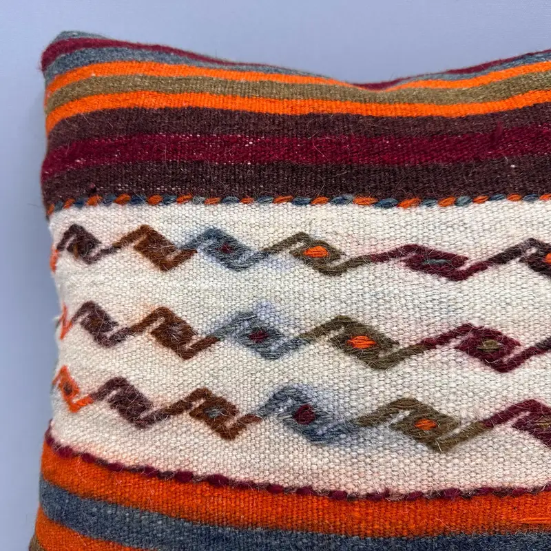 Christmas Cushion, 18x18 White Pillow Case, Boho Pillow, Outdoor Bolster Cushion Cover, Pillow Case, Vintage Kilim Throw Pillow, Pillow for Couch - 5