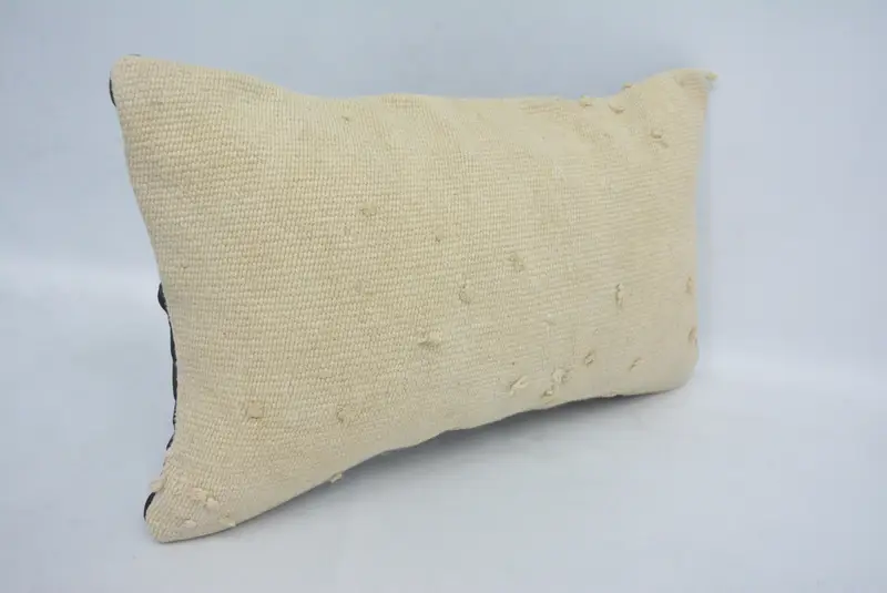 Decorative Pillow Cover, 12x20 Beige Cushion, Vintage Kilim Pillow, Turkish Kilim Pillow, Armchair Pillow, Pillow Sham, Throw Kilim Pillow - 3