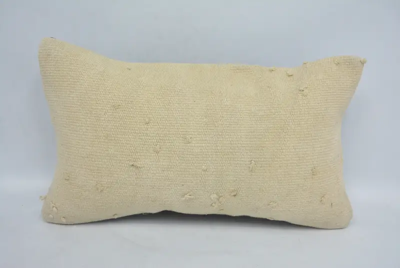 Decorative Pillow Cover, 12x20 Beige Cushion, Vintage Kilim Pillow, Turkish Kilim Pillow, Armchair Pillow, Pillow Sham, Throw Kilim Pillow - 1