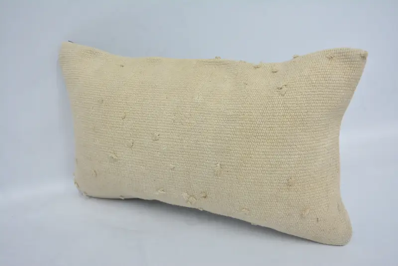 Decorative Pillow Cover, 12x20 Beige Cushion, Vintage Kilim Pillow, Turkish Kilim Pillow, Armchair Pillow, Pillow Sham, Throw Kilim Pillow - 4