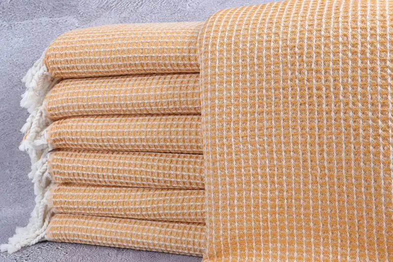 68x36 Cotton Waffle Towel, Lightweight towel, Personalized Wedding Gift For Couple, Luxury towel, Handmade Turkish hammam towel, Handmade Gift - 1