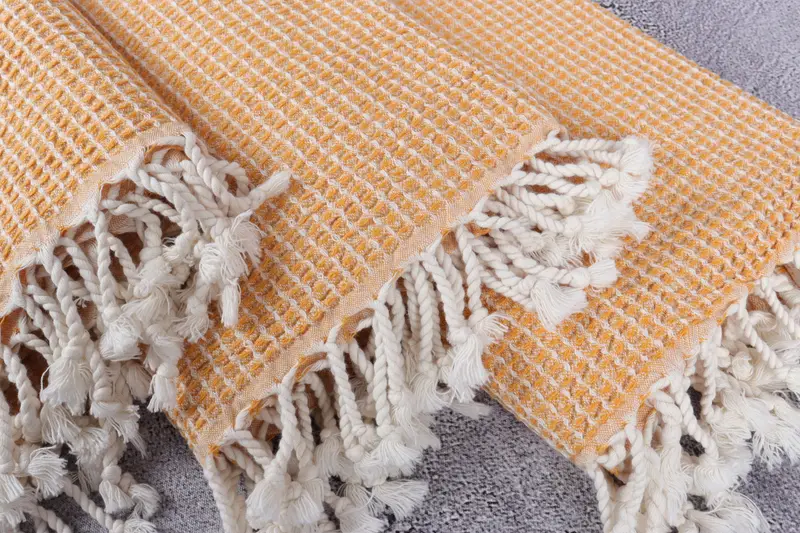 68x36 Cotton Waffle Towel, Lightweight towel, Personalized Wedding Gift For Couple, Luxury towel, Handmade Turkish hammam towel, Handmade Gift - 5