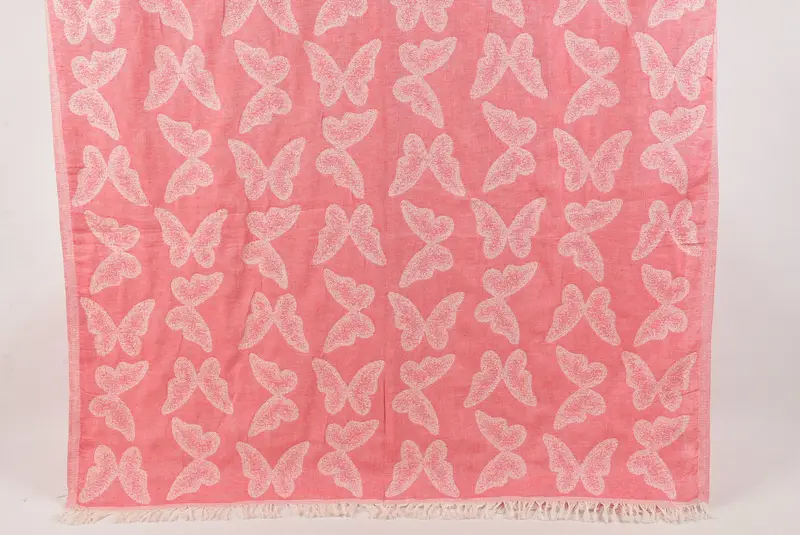 Peshtemal Towel, Sand-resistant Turkish towel for travel, Employee Gifts, Home Decor Gifts, 68x36 Cotton Butterfly Pattern Towel, Beach towel - 7