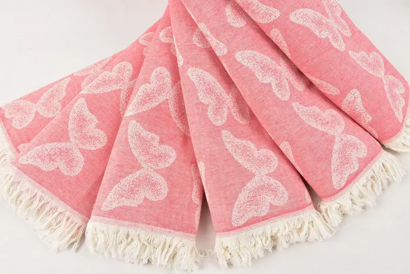 Peshtemal Towel, Sand-resistant Turkish towel for travel, Employee Gifts, Home Decor Gifts, 68x36 Cotton Butterfly Pattern Towel, Beach towel - 4