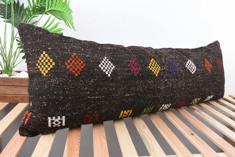 Pillow for Couch, Floor Pillow Case, Cushion Case, Turkish Corner Pillow Case, Boho Pillow, 16x48 Brown Pillow, Interior Designer Pillow - 4