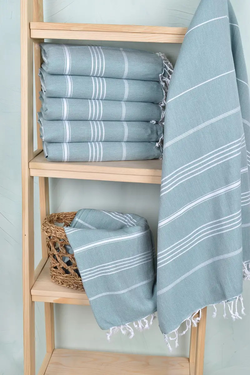 Thin towel, Beach towel, Embroidered Towel, Beach Theme Wedding Gift, 70x40 Cotton Striped Towel, Bridemaids Beach Towel, Holiday Towel, Xmas Gifts - 3