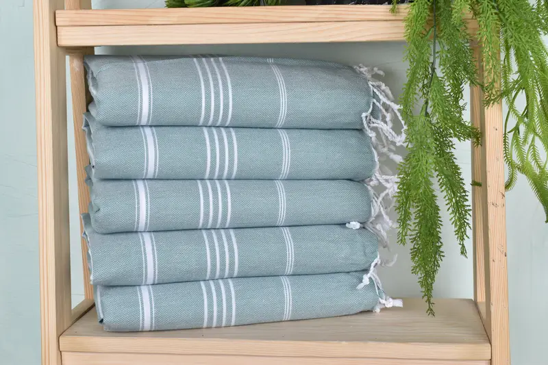 Thin towel, Beach towel, Embroidered Towel, Beach Theme Wedding Gift, 70x40 Cotton Striped Towel, Bridemaids Beach Towel, Holiday Towel, Xmas Gifts - 1