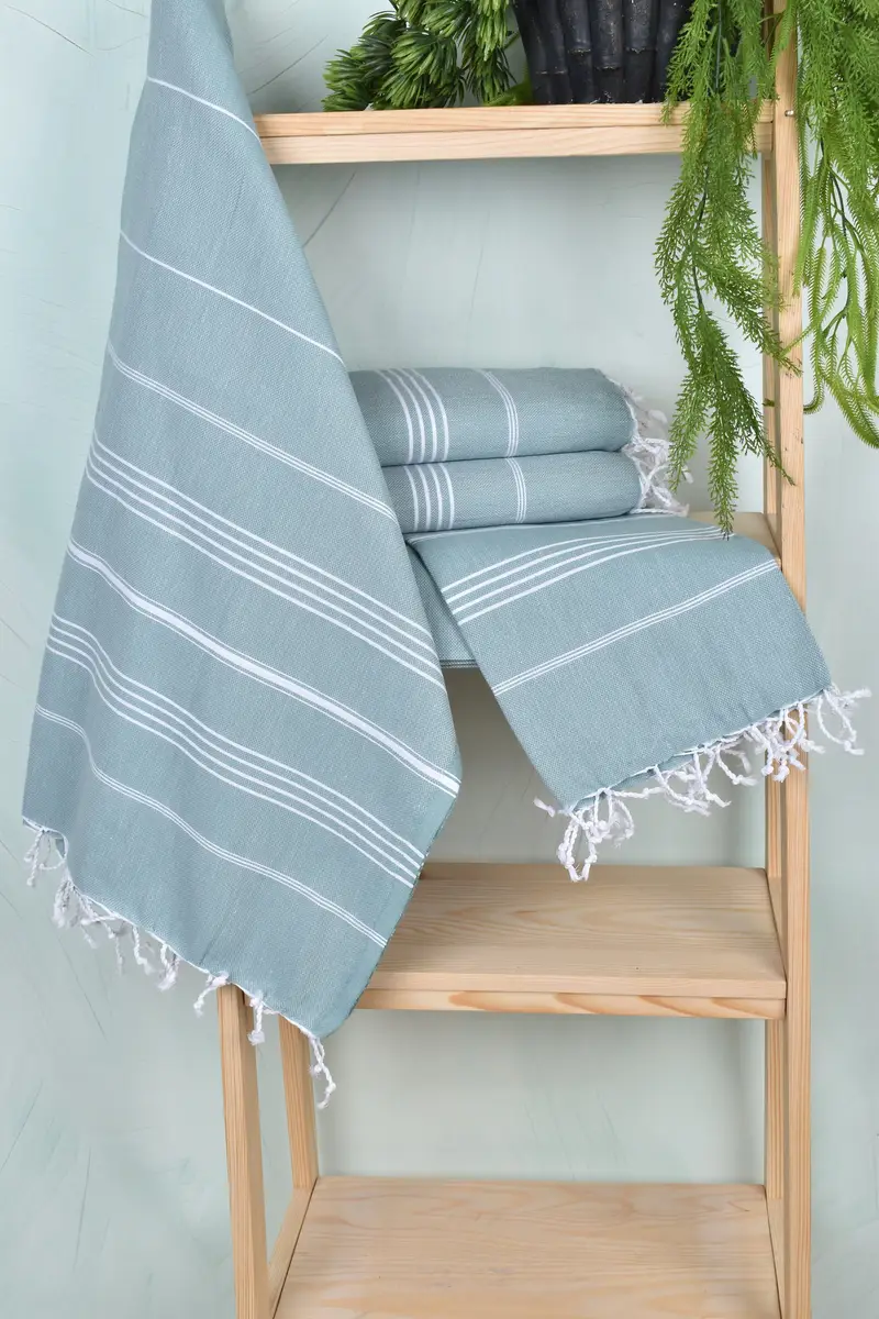 Thin towel, Beach towel, Embroidered Towel, Beach Theme Wedding Gift, 70x40 Cotton Striped Towel, Bridemaids Beach Towel, Holiday Towel, Xmas Gifts - 6
