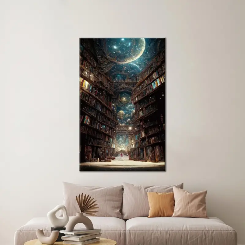 Stellar Galaxy Canvas: Printed Art for Your Space Library