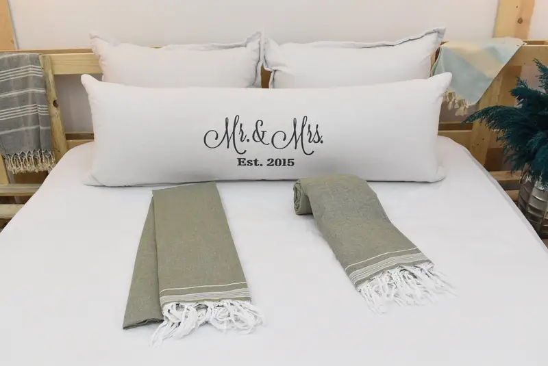 Turkish Cotton Throw Blanket, Personalized Gifts, Bachelorette Party Favor, 92x56 Cotton Striped Towel, Monogram Blanket, Custom Blanket - 4