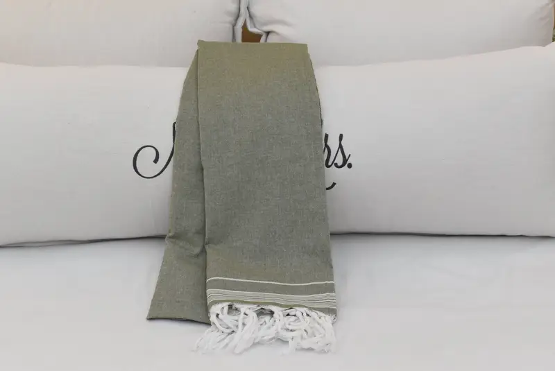 Turkish Cotton Throw Blanket, Personalized Gifts, Bachelorette Party Favor, 92x56 Cotton Striped Towel, Monogram Blanket, Custom Blanket - 5