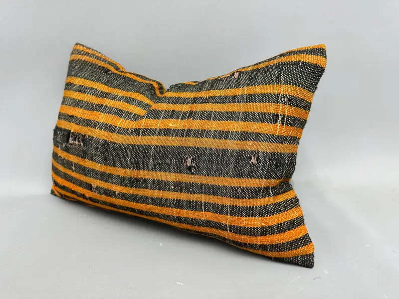 Turkish Rugs Pillow Cover, Throw Kilim Pillow, Bed Cushion, Kilim Pillow Cover, 12x20 Orange Pillow Sham, Cushion Case, Interior Designer Pillow - 3