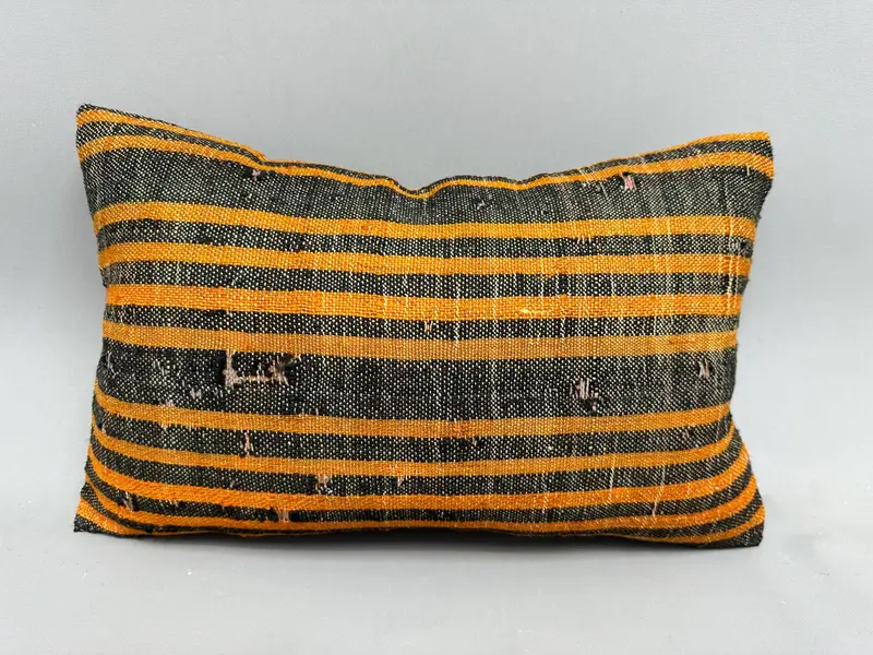 Turkish Rugs Pillow Cover, Throw Kilim Pillow, Bed Cushion, Kilim Pillow Cover, 12x20 Orange Pillow Sham, Cushion Case, Interior Designer Pillow - 4