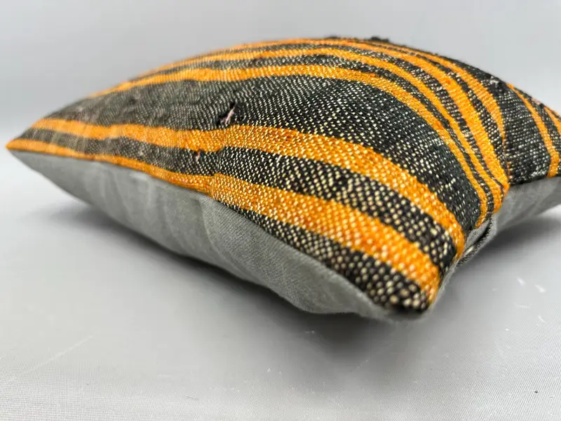 Turkish Rugs Pillow Cover, Throw Kilim Pillow, Bed Cushion, Kilim Pillow Cover, 12x20 Orange Pillow Sham, Cushion Case, Interior Designer Pillow - 6