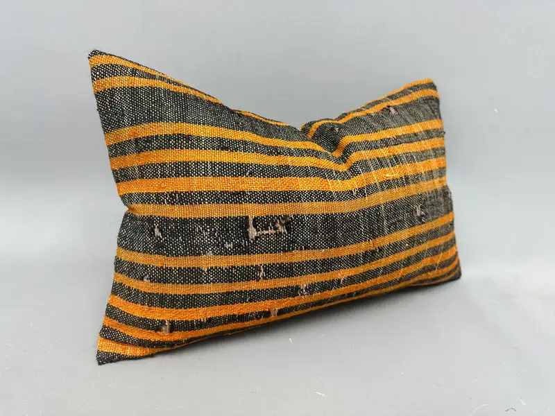 Turkish Rugs Pillow Cover, Throw Kilim Pillow, Bed Cushion, Kilim Pillow Cover, 12x20 Orange Pillow Sham, Cushion Case, Interior Designer Pillow - 2