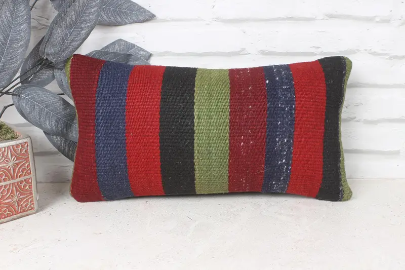 8x16 Red Cushion Case, Turkish Pillow, Turkish Kilim Pillow, Yoga Pillow, Kilim Pillow Cover, Southwestern Cushion, Cushion Cover - 1
